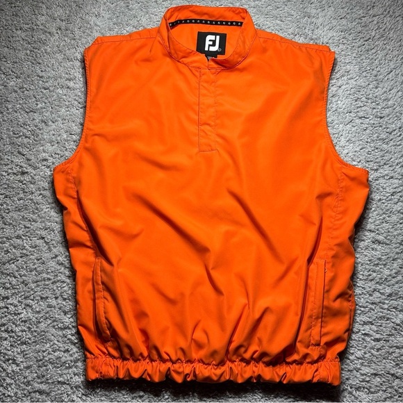 Foot Joy Vest Mens Large Windshirt Performance Activewear Golf Orange Outdoors - Picture 1 of 6